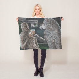 Mummy und Werewolf trinken Bier Fantasy Blanket Fleecedecke