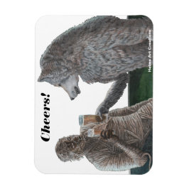 Mummy und Werewolf trinken Bier Fantasy Magnet