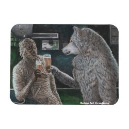 Mummy und Werewolf trinken Bier Flexible Magnet