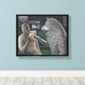 Mummy und Werewolf trinken Fantasiewelt Leinwand d (Insitu (Holzboden))