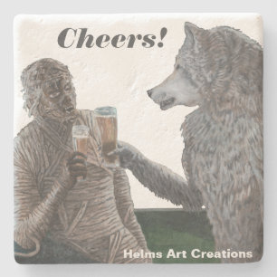Mummy & Werewolf Drinks Fantasy Barware Untersetze Steinuntersetzer