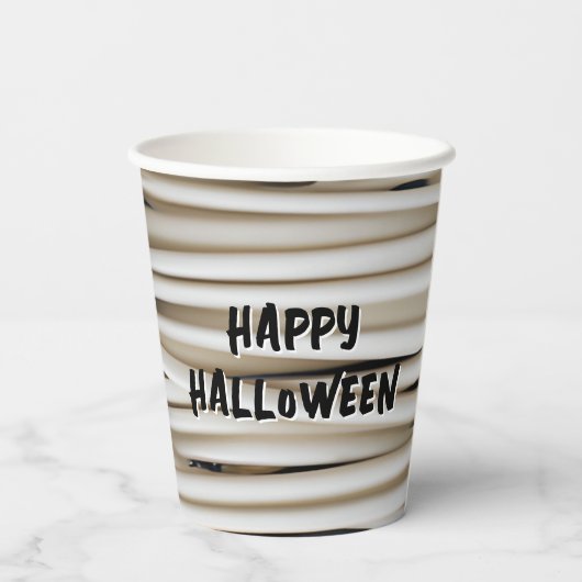 Mummy Wrap Bandage Wrapping Spooky Halloween Pappbecher (Rückseite)