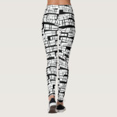 Mummy Wrap Bandages Halloween White & Black Leggings (Rückseite)