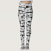 Mummy Wrap Bandages Halloween White & Black Leggings (Vorderseite)