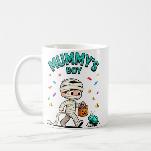 🎃 Mummy's Boy Halloween Fun Kaffeetasse (Links)