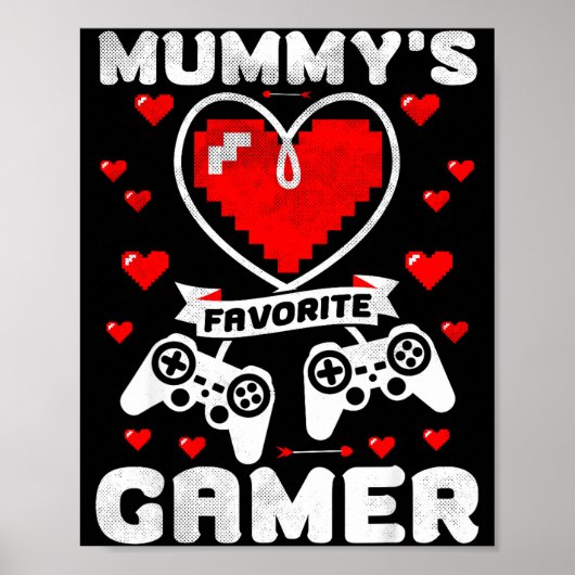 Mummy's Favorite Gamer Funny Boys Kids Valentine's Poster (Vorne)