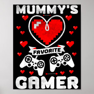 Mummys Lieblings-Gamer Lustige Jungs Kinder Valent Poster
