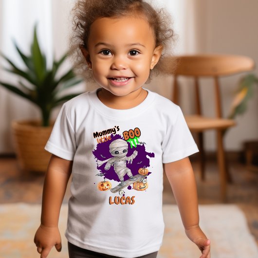 Mummy's LIttle Boo Skateboard Pumpkin T - Shirt