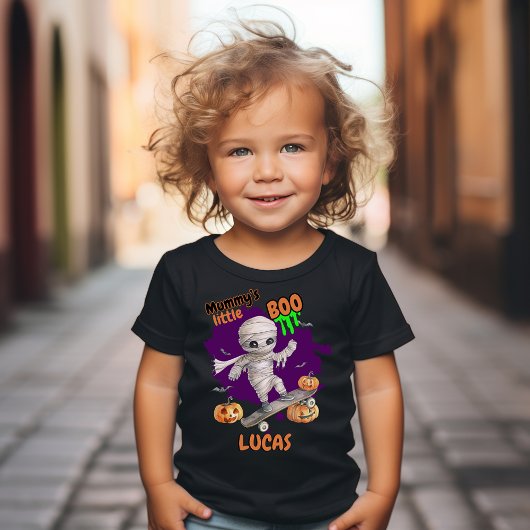 Mummy's LIttle Boo Skateboard Pumpkin T - Shirt