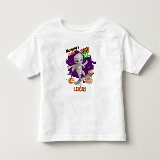 Mummy's LIttle Boo Skateboard Pumpkin T - Shirt (Vorderseite)