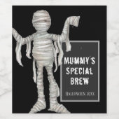 Mummy's Special Brew Halloween-Party Weinetikett (Einzelnes Label)