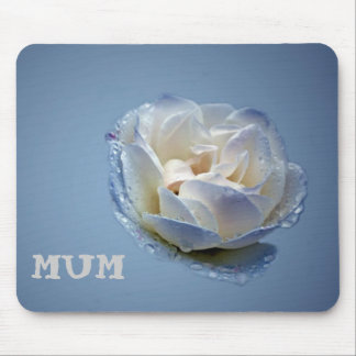 Mums Blau und Weiß Rose Mousepad