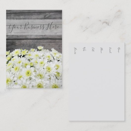 Mums Blumenkohl-Pflanze Holzplatten Hübsch Visitenkarte (Vorne/Hinten)