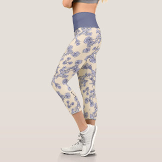 Mums Flower Overlay Lace 2  Capri Leggings