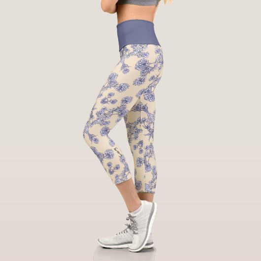 Mums Flower Overlay Lace 2  Capri Leggings (Links)
