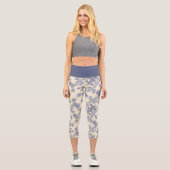 Mums Flower Overlay Lace 2  Capri Leggings (Vorderseite)