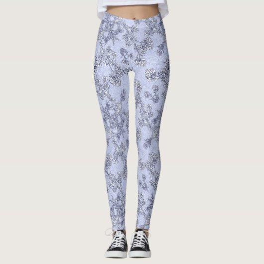 Mums Flower Overlay Lace Art Leggings (Vorderseite)