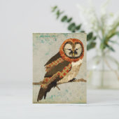 Mums Owl Blue Postcard Postkarte (Stehend Vorderseite)