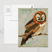 Mums Owl Blue Postcard Postkarte (Vorne/Hinten)