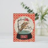 Mums Owl Snowglobe Postkarte (Stehend Vorderseite)