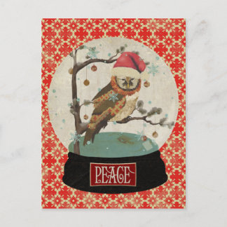 Mums Owl Snowglobe Postkarte
