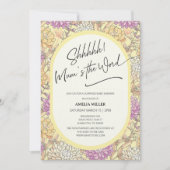 Mum's the Word Floral Surprise Baby Shower Einladung (Vorderseite)