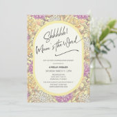 Mum's the Word Floral Surprise Baby Shower Einladung (Stehend Vorderseite)