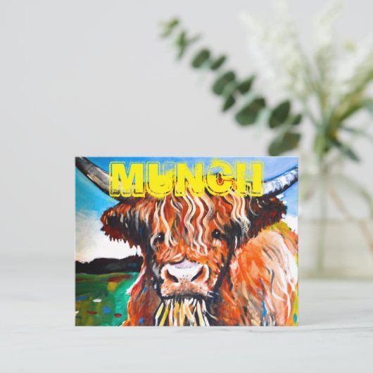 Munch des Hochlandcoo Postkarte (Stehend Vorderseite)