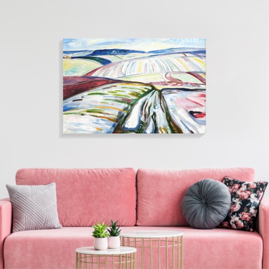 Munch Expressionistischer Winter Feld Schnee Kunst Leinwanddruck (Insitu (Wohnzimmer))