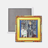 Munch, Frau und weißer Hund Magnet (Vorderseite/Rückseite)