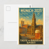 München – „Bayerischer Charme Kunst Postkarte (Vorne/Hinten)