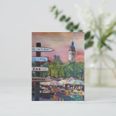 München Bayerischer Viktualienmarkt mit Wegweisern Postkarte (Stehend Vorderseite)