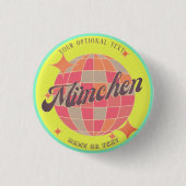 München Bayern Deutschland Retro Neongelb Button (Vorderseite)