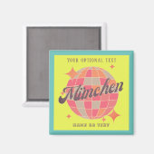 München Bayern Deutschland Retro Neongelb Magnet (Vorderseite/Rückseite)