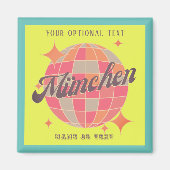 München Bayern Deutschland Retro Neongelb Magnet (Vorne)
