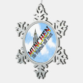 München Bayern Deutschland Schneeflocken Zinn-Ornament (Rechts)