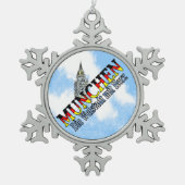 München Bayern Deutschland Schneeflocken Zinn-Ornament (Vorderseite)