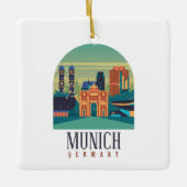 München Bayern Deutschland Vintage Travel Keramikornament (Vorderseite)