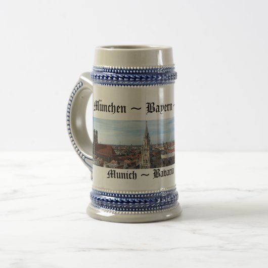 München, Bayern Stein Bierglas (Vorderseite Links)