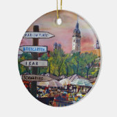 München-Bayern Viktualienmarkt mit Wegweisern Keramikornament (Links)