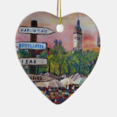 München-Bayern Viktualienmarkt mit Wegweisern Keramikornament (Rechts)