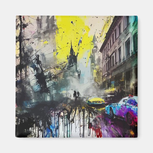 München Deutsche Stadt Grunge Busstraße Szene Magnet (Vorne)