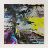 München Deutsche Stadt Grunge Busstraße Szene Puzzle (Horizontal)