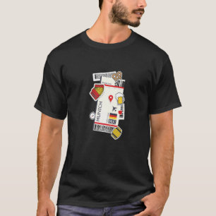 München Deutschland Bordkarte Flugticket Reise T-Shirt