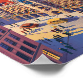 München Deutschland Illustration Reise Kunst Vinta Poster (Ecke)