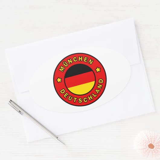 München Deutschland Ovaler Aufkleber (Umschlag)