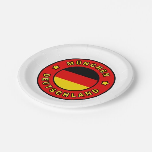 München Deutschland Pappteller (Schrägansicht)