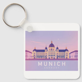 München Deutschland Pastell Travel Design Schlüsselanhänger