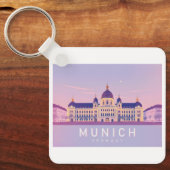 München Deutschland Pastell Travel Design Schlüsselanhänger (Vorderseite)