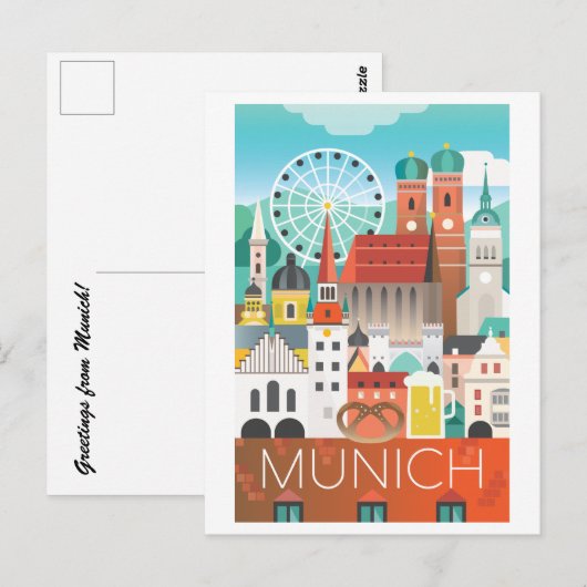 München, Deutschland Postkarte (Vorne/Hinten)